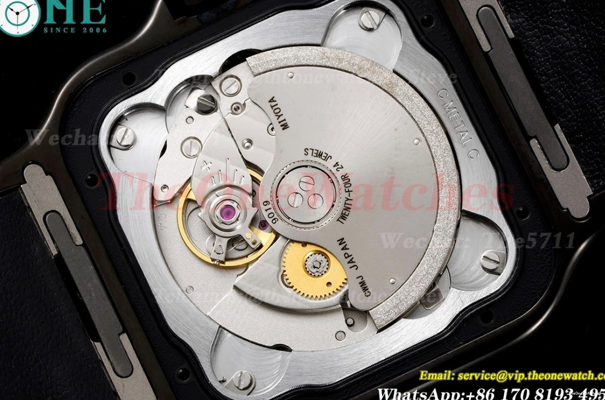 Santos BVF PVD Black Mens 9019 De Cartier XL LE 0418